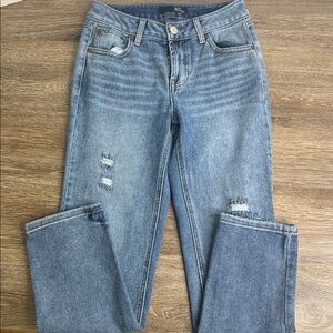 1822 Denim High Rise Distressed Straight Leg Jeans – Light Wash – Size 2